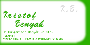kristof benyak business card