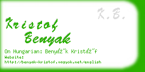 kristof benyak business card